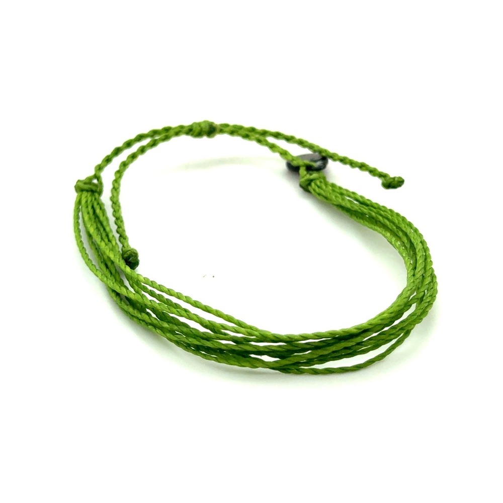 Pura Vida Original Cord Bracelet Olive Green Adjustable Braided String Charm